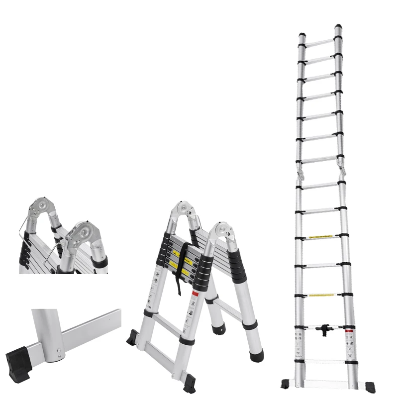 Anti-skip aluminum hinges ladder durable outdoor lightweight one side step stair for outdoor warehouse