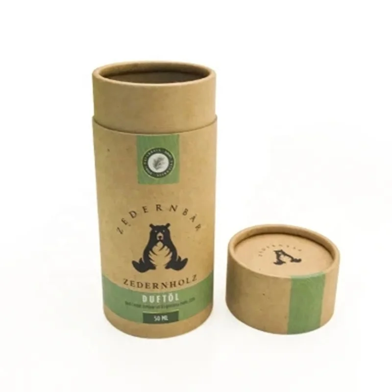 Customized Printing Eco Friendly Kraft Paper Tube Cosmetic Packaging Cardboard Box Gift/Food/Supplement Tube