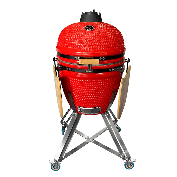 Heavy Duty Ceramic Barbecue Charcoal Grill Stainless Steel Grate Barbecue Smoker and Roaster