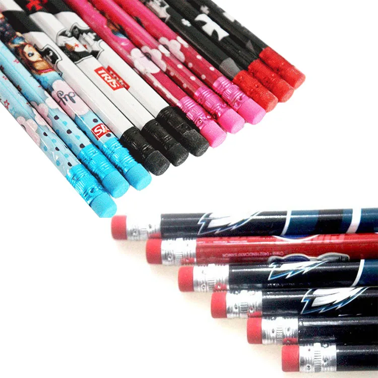 Wholesale Cute Cartoon Lead Mechanical Wooden Pencils with Eraser
