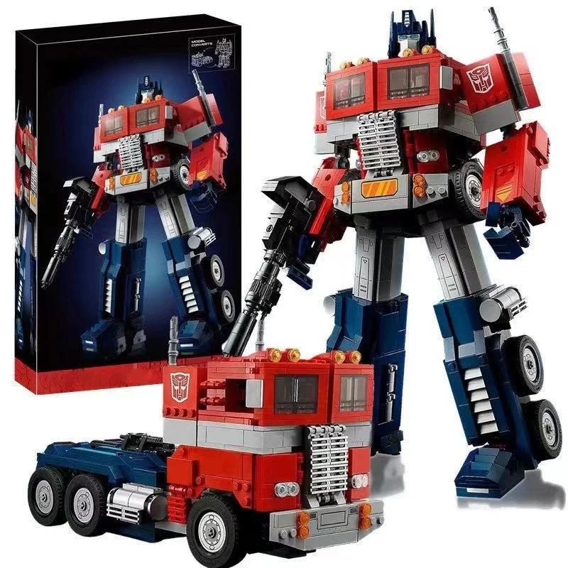 E164 Transformable Optimus Prime Car Robot Model Building Blocks Toy Compatible  Bumblebee King Mecha Made Durable Plastic