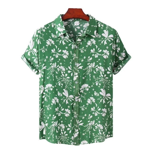 Printed Hawaiian Shirt Brand Tropical Aloha Short Sleeves Shirts Loose Casual Holiday Party Beach Shirt