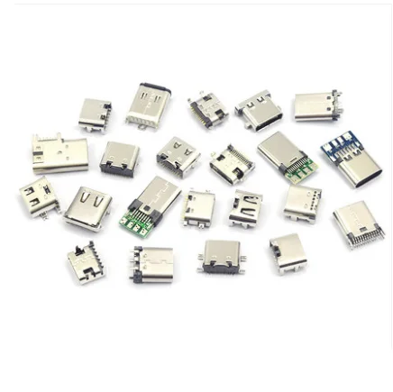 Type-c female plug-in chip socket USB-3.1 6P16P 4-pin HD transmission interface quick charge connector