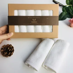 Индивидуальная Высококачественная мягкая органическая детская мочалка из 100% бамбука размером 10x10 дюймов