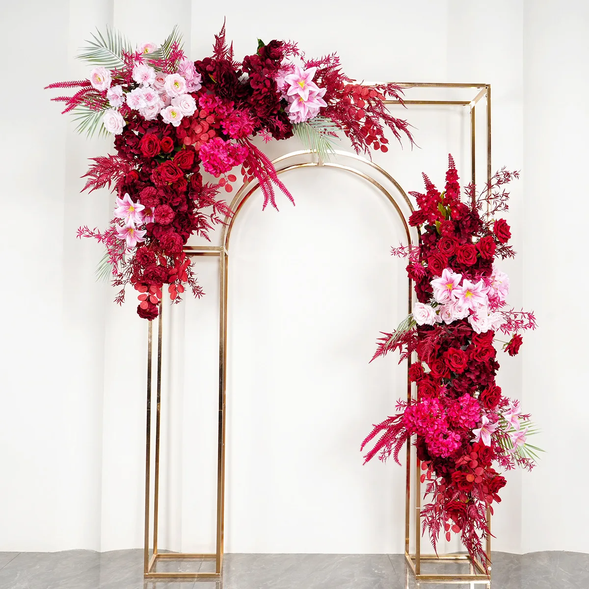 Fall Wedding Corner Arch Flowers Centerpieces Silk Red Rose Artificial Flower Balls
