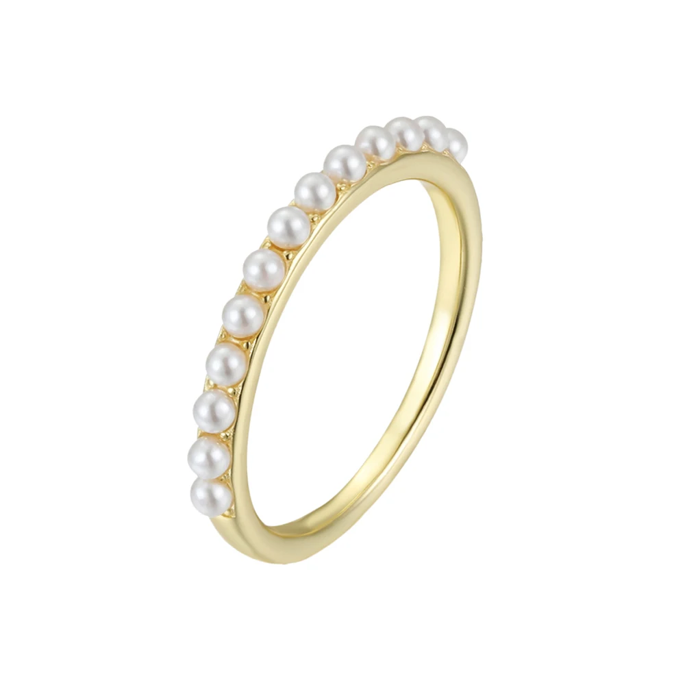 Fashion Simple Freshwater Pearl Ring Dainty S925 Sterling Silver Baroque Pearl Ring for Women Gifts