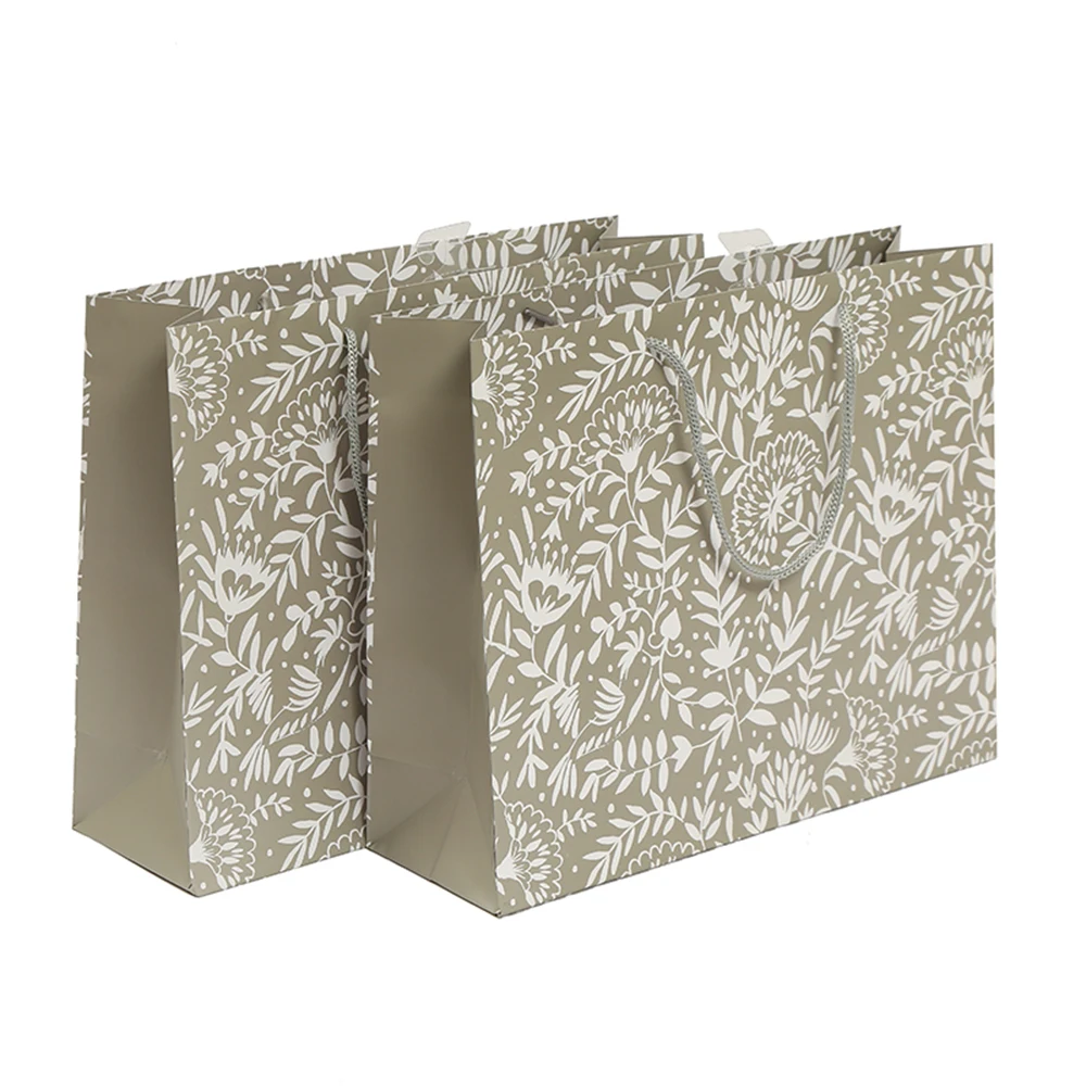 10 Kg Flour Floral Printed Brown Summer Straw Tropical Paper Gift Square Hand Shopping Bag With Your Own Logo Wedding Bag Shinny