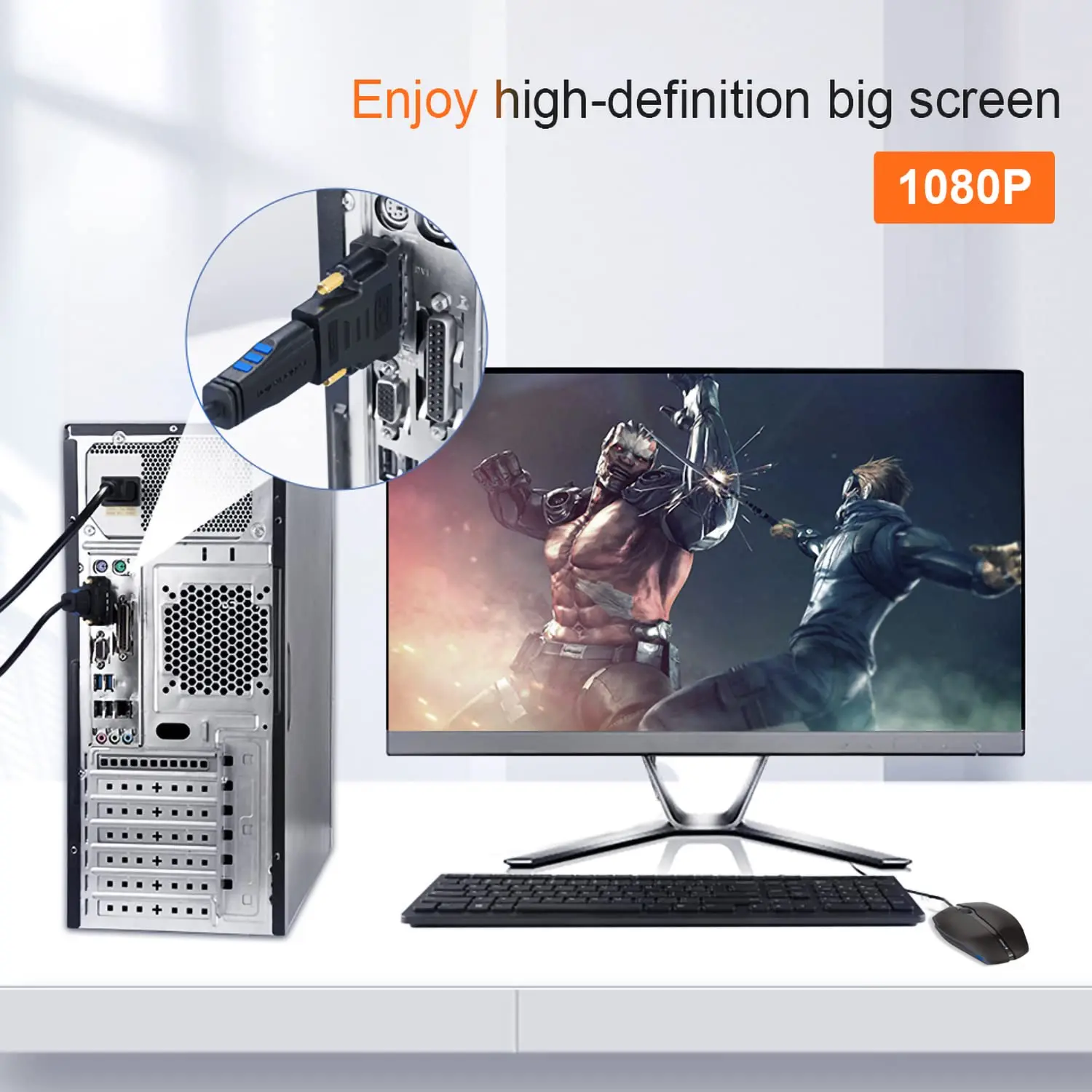 Двусторонний адаптер Jasoz HD с HDMI на DVI 1080P 60 Гц Преобразование штекер гнездо 24 + 1/24