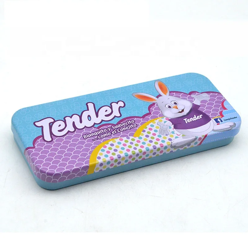 Прямая продажа с фабрики, оптовая продажа, металлическая крышка с петлями прямоугольной формы, жестяной чехол для карандашей с индивидуальным принтом