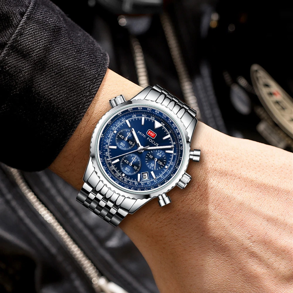 Mini focus MF0463G new design watch for man metal bracelet quartz male watches luxury reloj hombre 2022