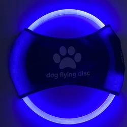 USB rechargeable LED Flying Disc Outdoor Dog Fetch Night Luminous Light Training Pet Toys
