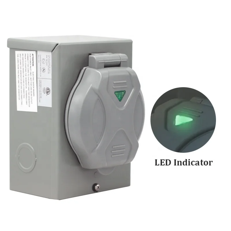 30 Amp Generator Power Inlet Box NEMA L5-300P Power Inlet Box for 3 Prong Generator Cord 125/250V Transfer Switch