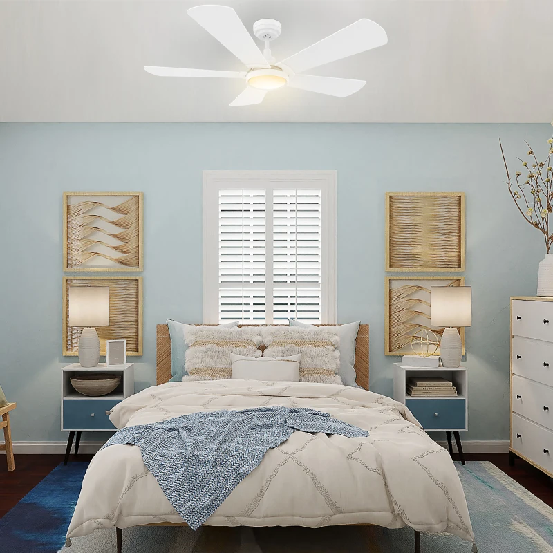 Mid-Century lower carbon motor rated tropical led smart ceiling fan 220v ceiling fan with light dc