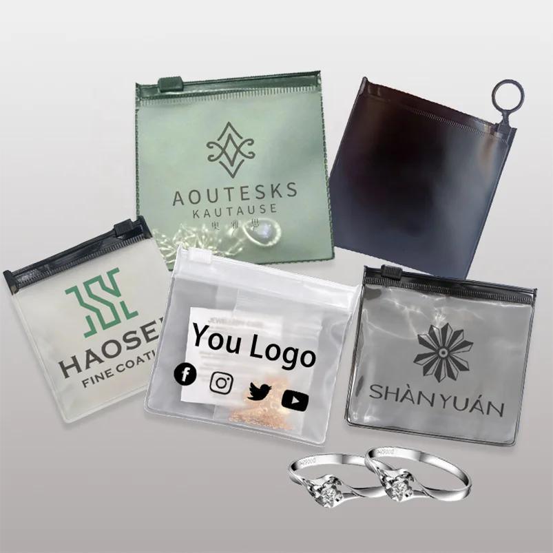 custom printed clear transparent high quality pvc cosmetic bag waterproof  reusable zipper type pvc jewelry bag