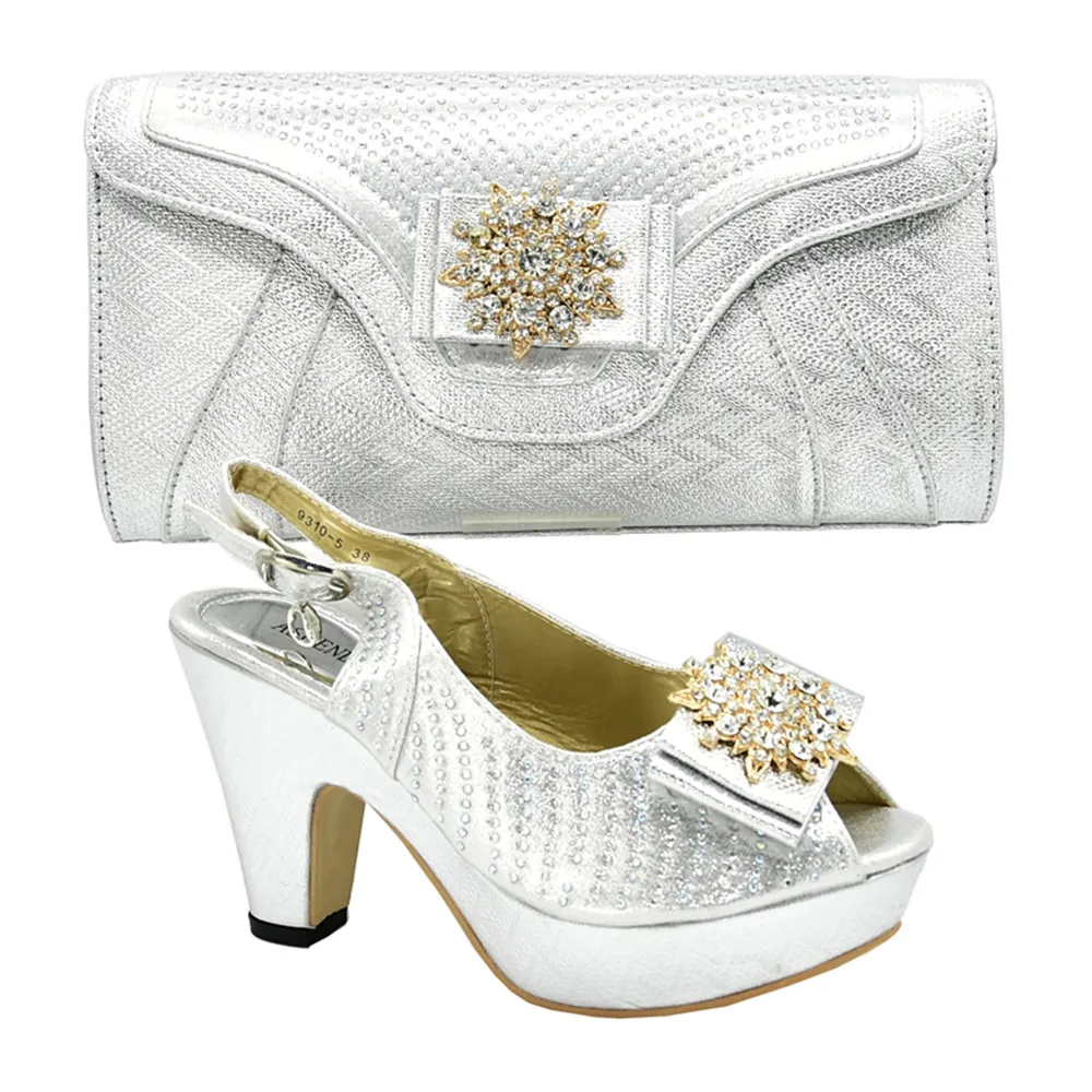 2019 italian shoes and bag set african shoes and bag set for wedding new beautiful designs  ES117
