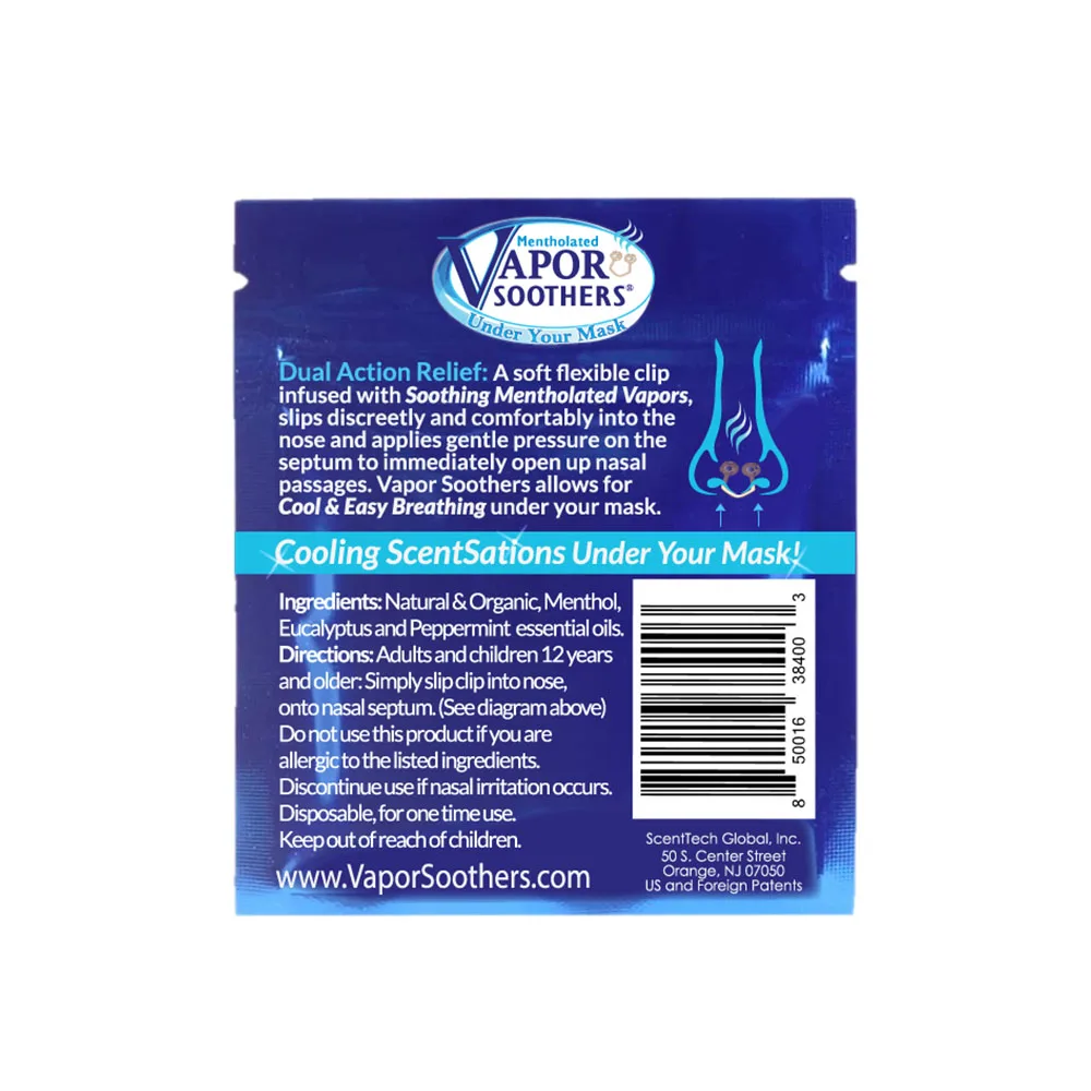  НАЗАЛЬНЫЕ зажимы Vapor soother с перечной мятой-носовой расширитель в пакете 2ct премиального качества
