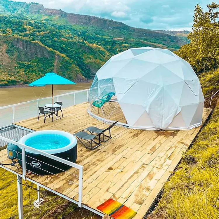 Luxury Hotel Tent House Dome Tent Manufacture Wholesale PVC Dome Glamping Geodesic Dome Tent for Camping