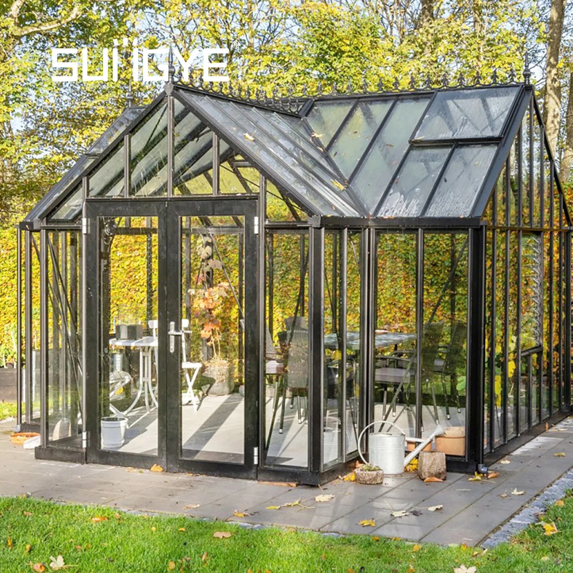 SUNGYE Contemporary Garden Design Aluminum Frame Patio Glass 4 Season Sunroom Houses