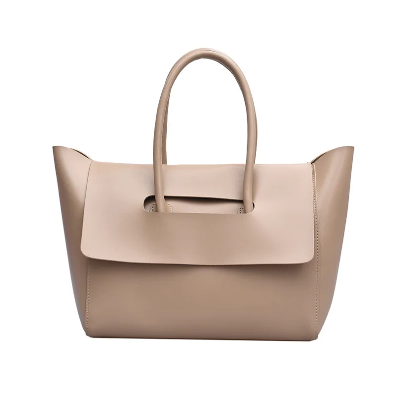 Amazon Simple Solid Color Tote Bag Ladies Custom Pattern Logo Handbag Fashion Casual One-shoulder Bag