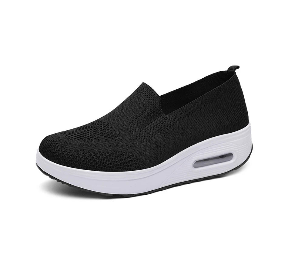 Оптовая продажа, сетчатые легкие кроссовки без шнуровки на платформе, прогулочные туфли, лоферы