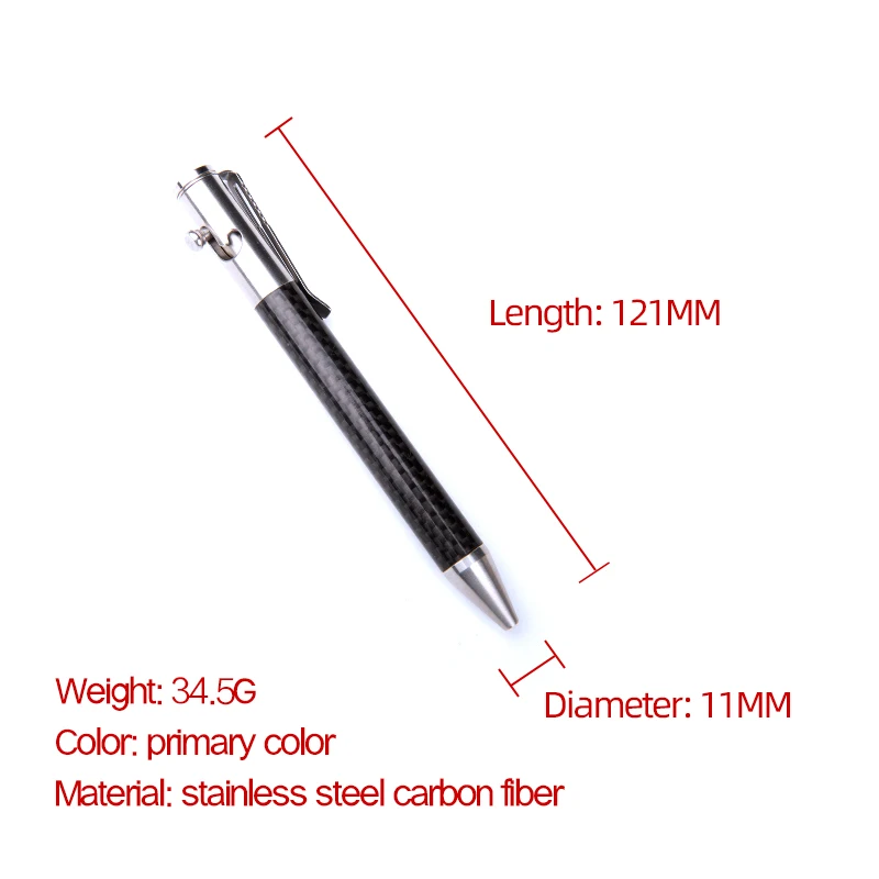 Stainless steel carbon fiber tactical pen broken window writing pen to carry with you