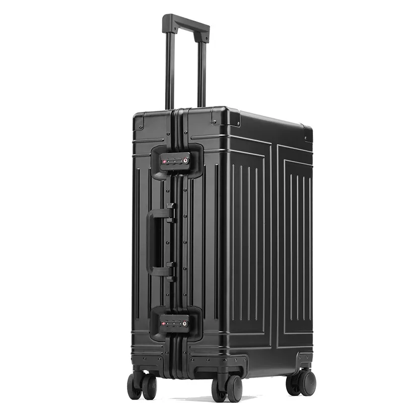 100% Aluminum Suitcase Travel Luggage With 4 Spinner Wheels 20 24 26 28 inch Custom Lightweight
