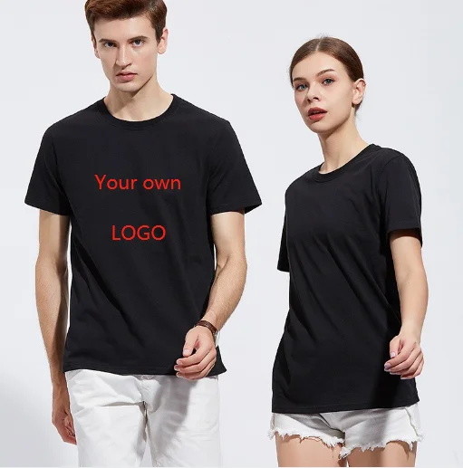 210 Gram High Quality Custom Logo  Wholesale Men Cotton T Shirt Printing Bulk Blank T-shirts
