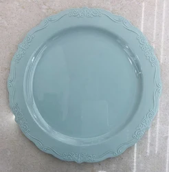 7.5 inch 10.25 inch disposable plate color hard plastic disc lace plate European-style plastic dinner plate set