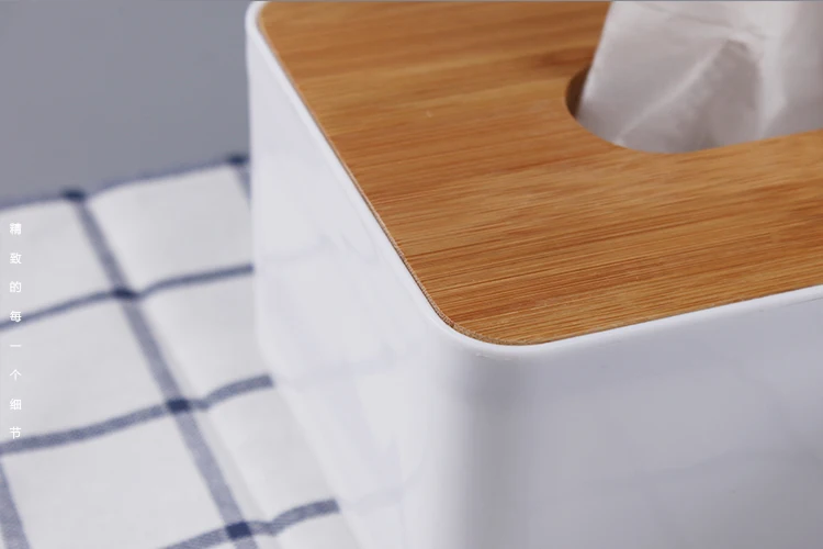 tissue box bamboo and wooden