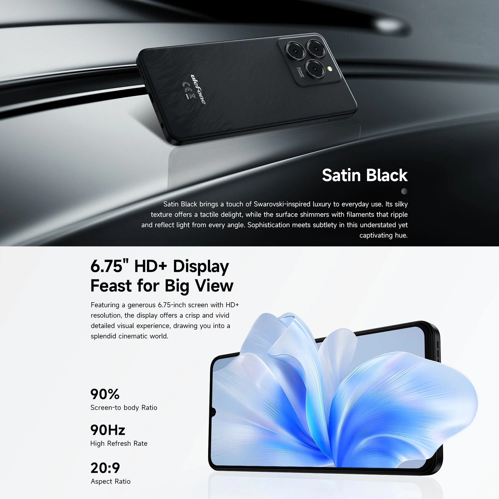 Latest Ulefone Note 20 Pro Smart Phone 4GB RAM 6000mAh Face ID Fingerprint Unlock 6.75 inch Android Mobile Phone