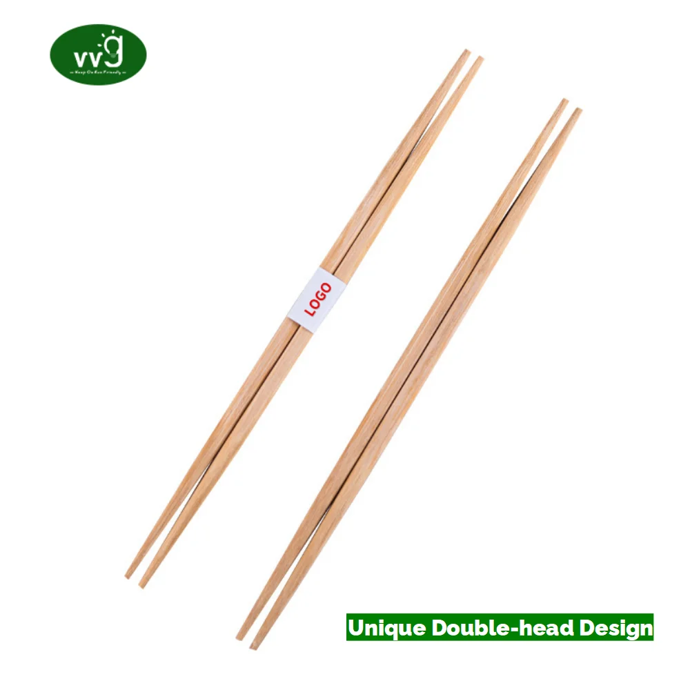 VVG Disposable Bamboo Chopsticks Double Pointed Sleeved and Separated Chop Sticks for Sushi Restaurant