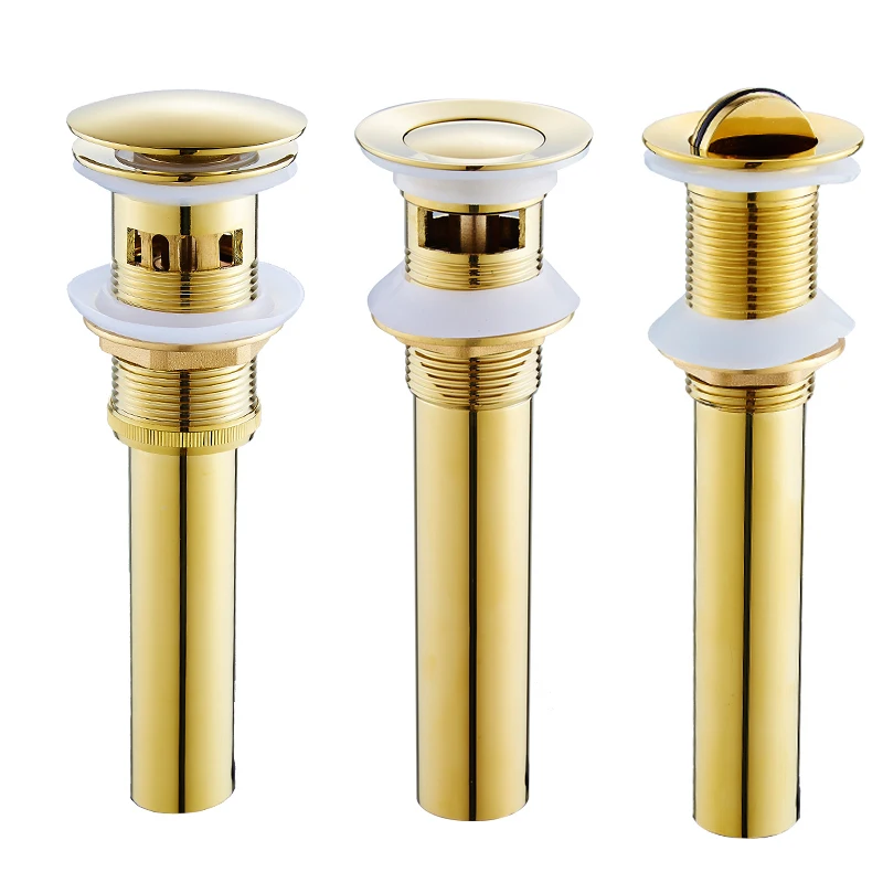 Good Quality Brass Bathroom Accessories Economical Wash Basin Drain Fittings with Stainless Steel Outlet Pipe