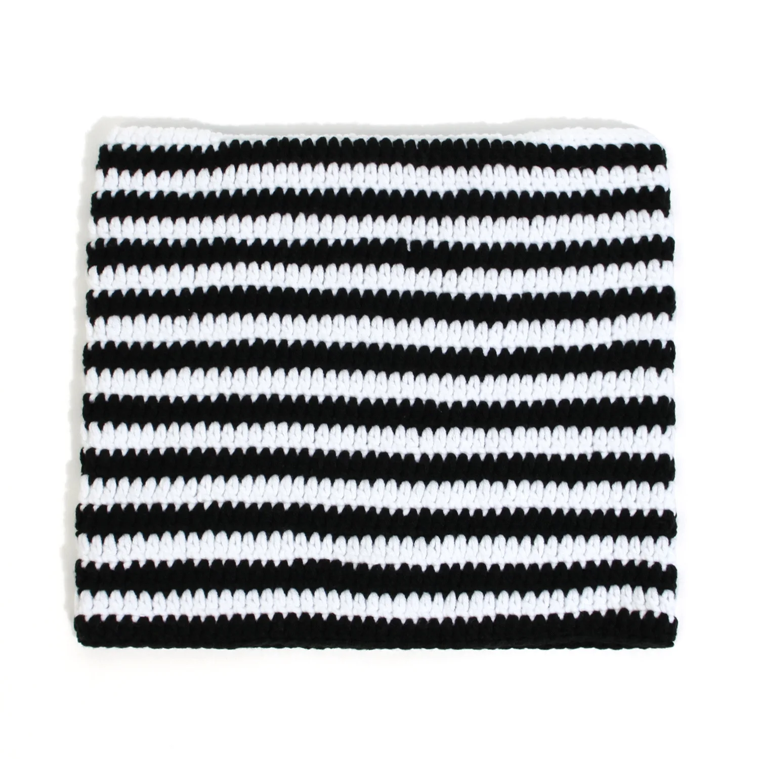 New Model Adult Pure Hand-knitted Pullover Beanie Personalized Thermal Striped Knitted Cat Ear Hat