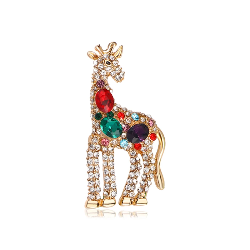 Vintage Cross-Border New Giraffe Brooch Fashionable Rhinestone Pin Brooch Gifts Weddings Parties Children Unisex Mainly Alloy