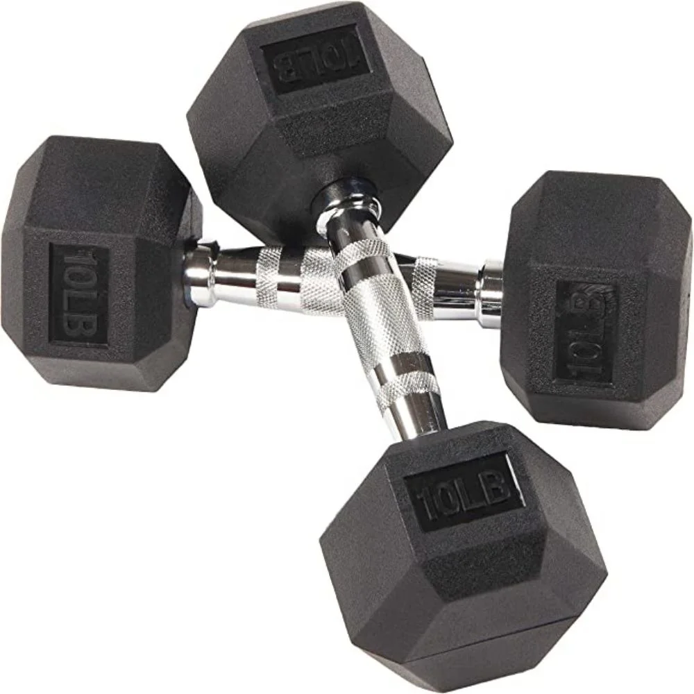 Strength Training Exercise Fitness Hexagon Dumbbells Weight Lifting Rubber Hex Dumbbells Set