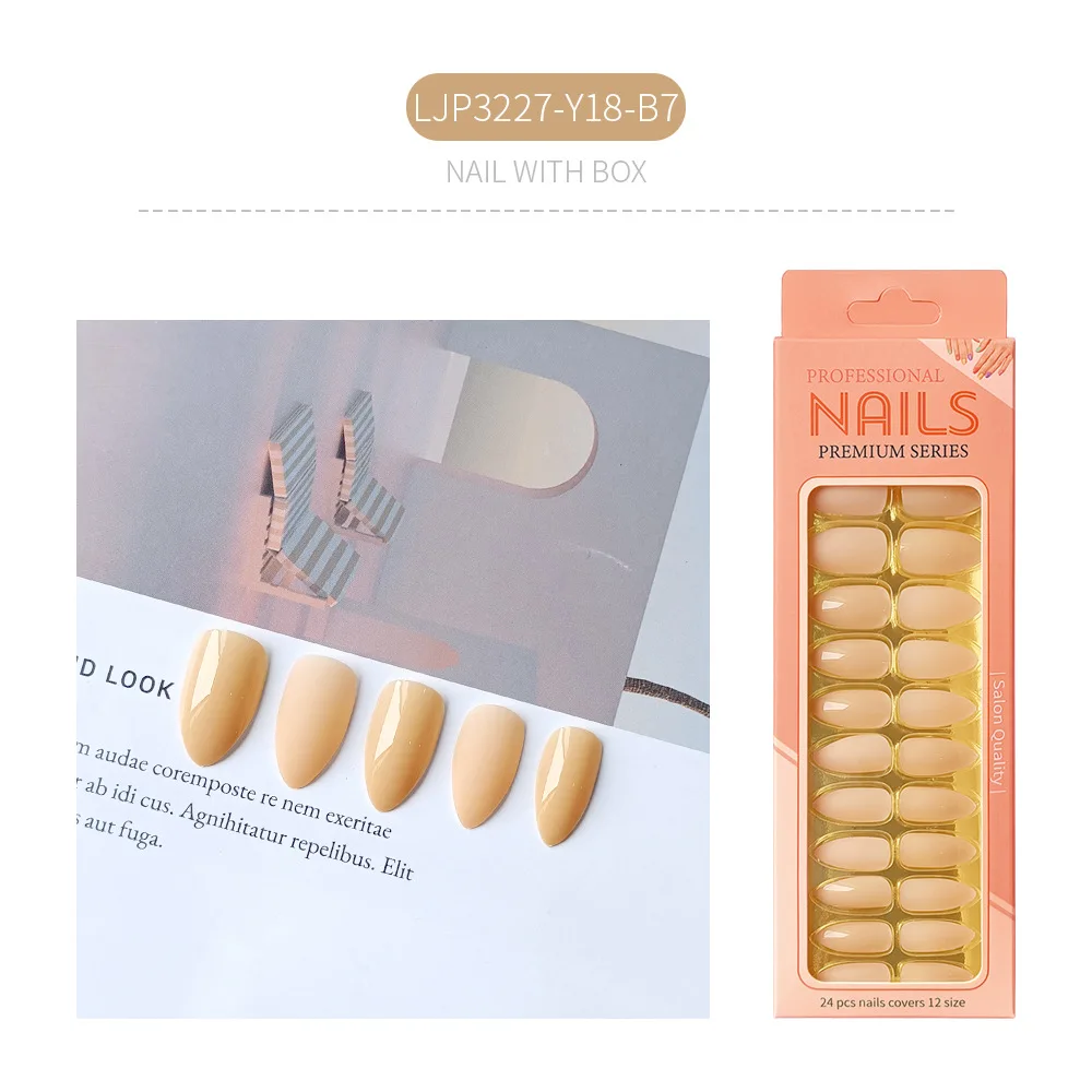 24Pcs Solid Scrub Design Long Middle Ballerina French Christmas Press On Nails ABS Artificial Fingernails Art for Women
