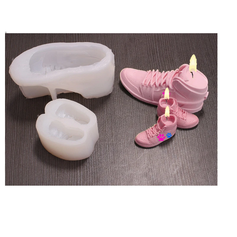 Wholesale Factory A.J3D Shoes Candle Mold Silicone  Shaped Candles Mold for DIY Candle Making