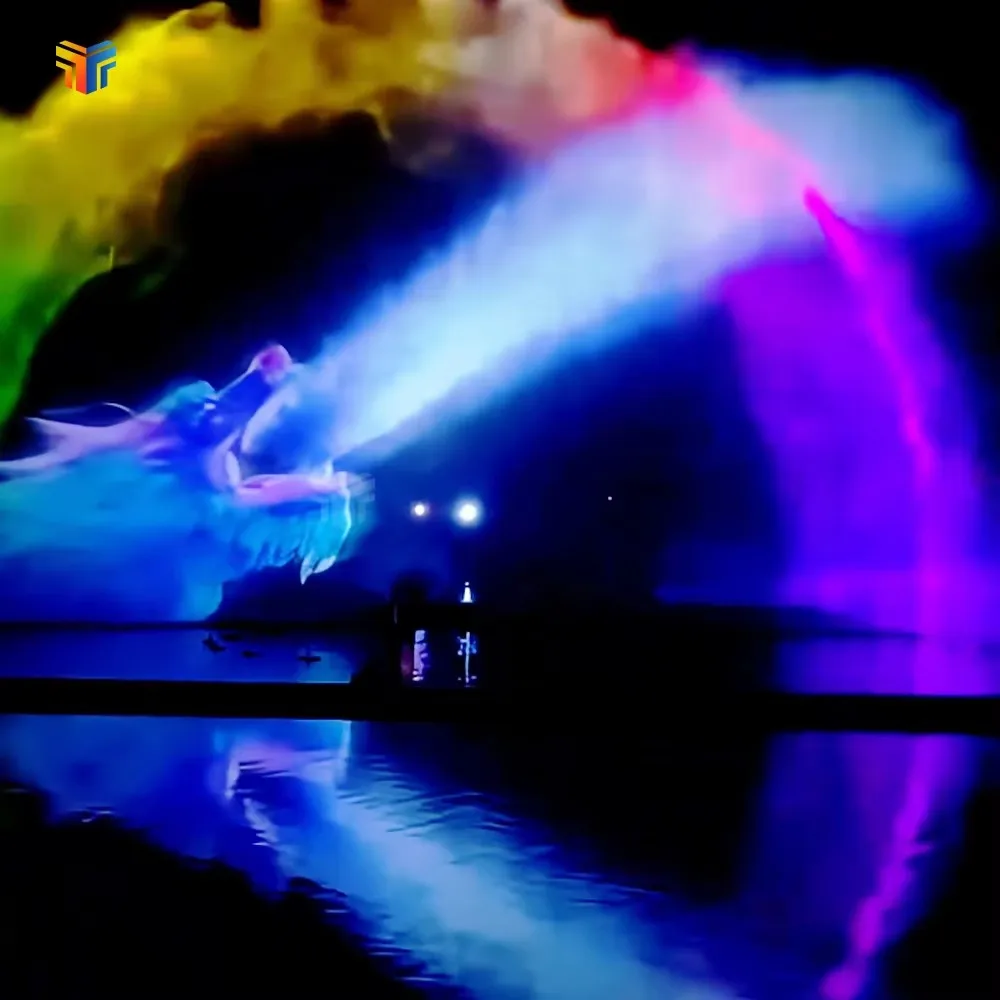 Water Curtain Projection Fountain Projection Water Curtains Fountain 3D Mapping Water Screen Laser Projector with Sound System