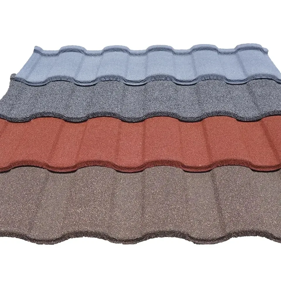 Rooftop Design India Stone Coated Metal Roof Tiles Colorful Galvalume Corrugated Metal Roofing Sheets Price