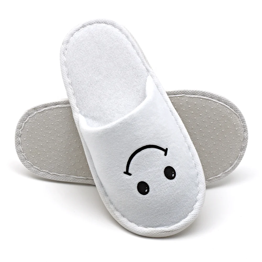 Stocked kids child hotel slipper nap terry velour velvet material disposable household slippers