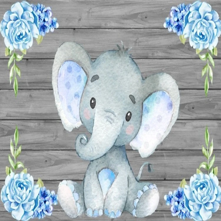 Elephant Baby Shower Backdrop Elephant Photography Background 7x5ft Elephant Birthday Party Banner Backdrops