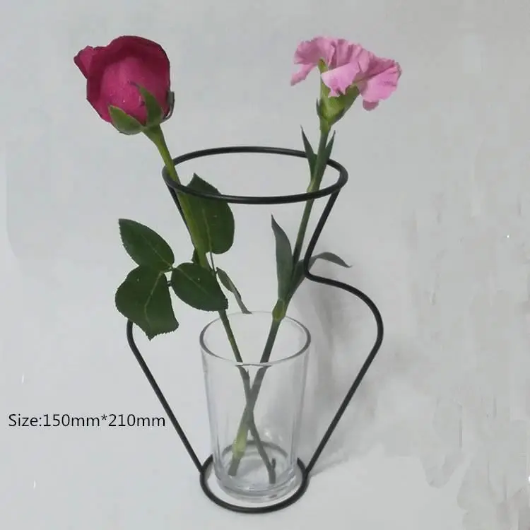 
Desktop black home decoration vase ornaments simulation flower iron vase 