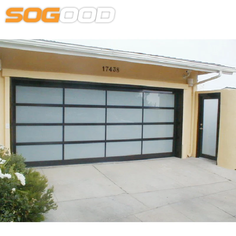 low price automatic frosted glass aluminum benefit sectional garage door