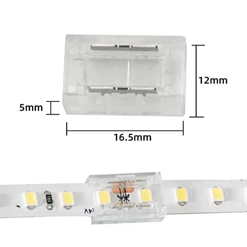 High quality 8mm 10mm width led strip solderless 2pin 3pin 4pin connectors suitable for RGB 2835 LED strip connecting PCB to PCB