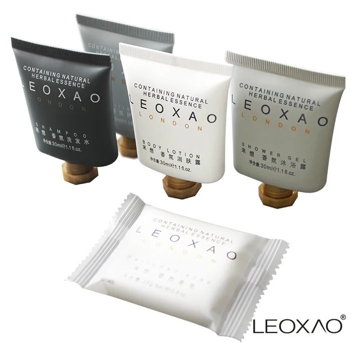 LEOXAO Hot Sale Wholesale Travel 30mL 5 Star Luxury Hotel Soaps And Shampoo Toiletries Hotel Amenities Set