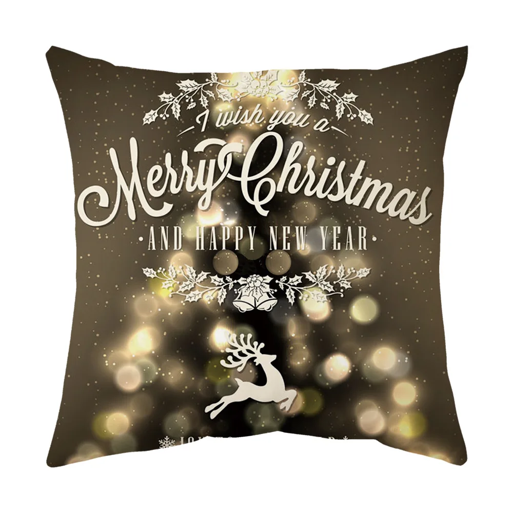 santa 45cm Merry Christmas Pillow Cover Christmas Decorations for Home Ornament 2023 Happy New Year Christmas Decor