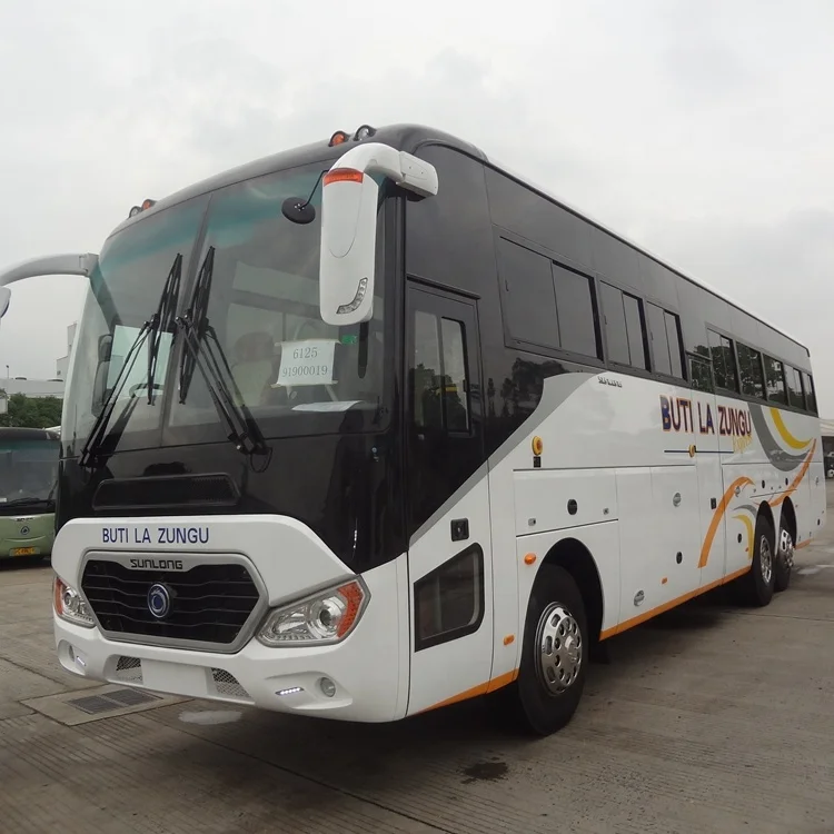 Strong 13 mete tourist bus double rear axle 60 seat luxury coach bus for sale