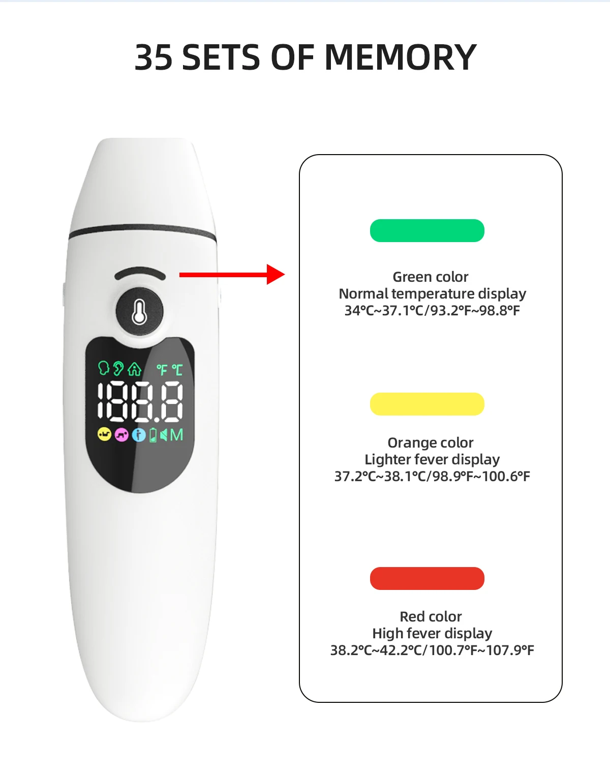 Medical Digital Infrared Thermometer Thermometer Clinical Body Bluetooth Ear Forehead Infrared Laser Digital Thermometer