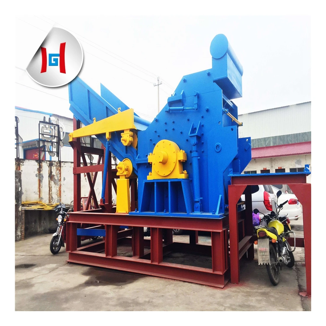 Cast iron recycling machine hummer waste bicycles scrap metal crusher