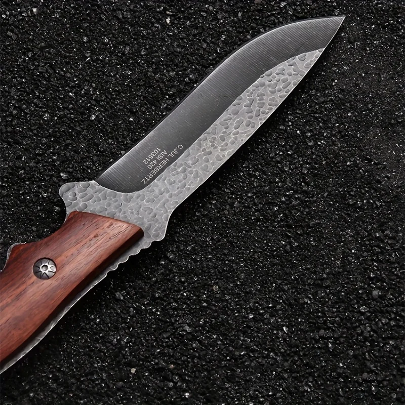 Wilderness Survival and Self Defense Tactics Small Knife Outdoor Integrated Dragon Bone Survival Straight Knife